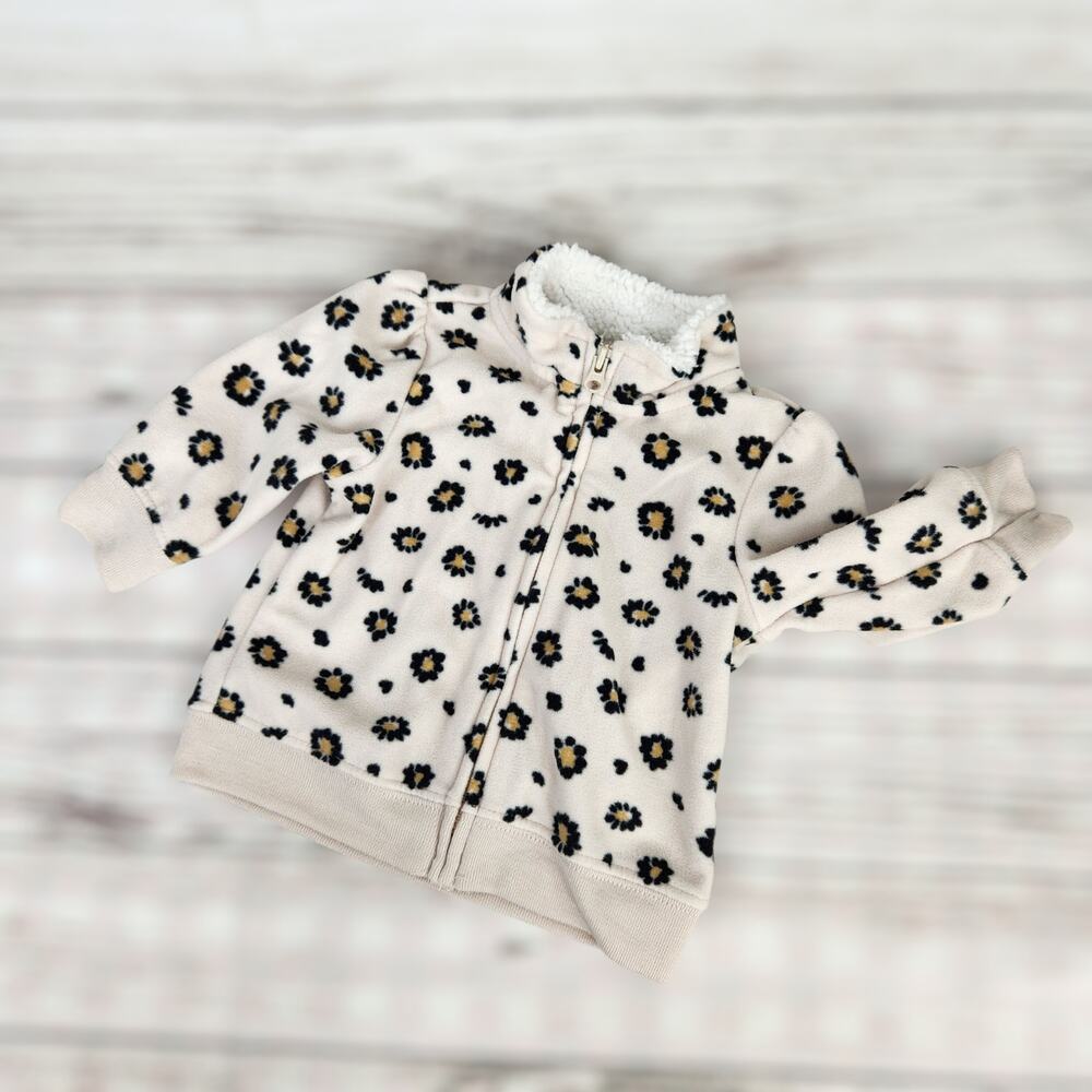 Child Of Mine Girls Zip Up Jacket 0-3 Month Leopard Print Fall